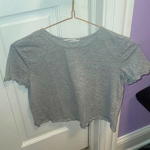 SHEIN CUTE GRAY RUCHED TOP SIZE 11-12 WORN MORE THAN TWICE IN GREAT CONDITION ♡♡